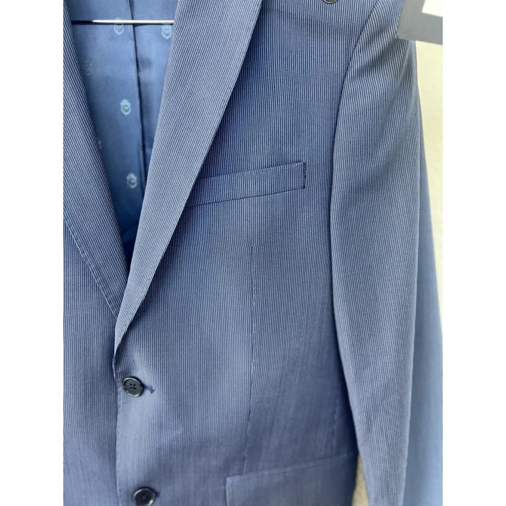 NWT $598 John Varvatos USA Luxe Blue Pinstripe Blazer Sport Coat Mens 36R Formal